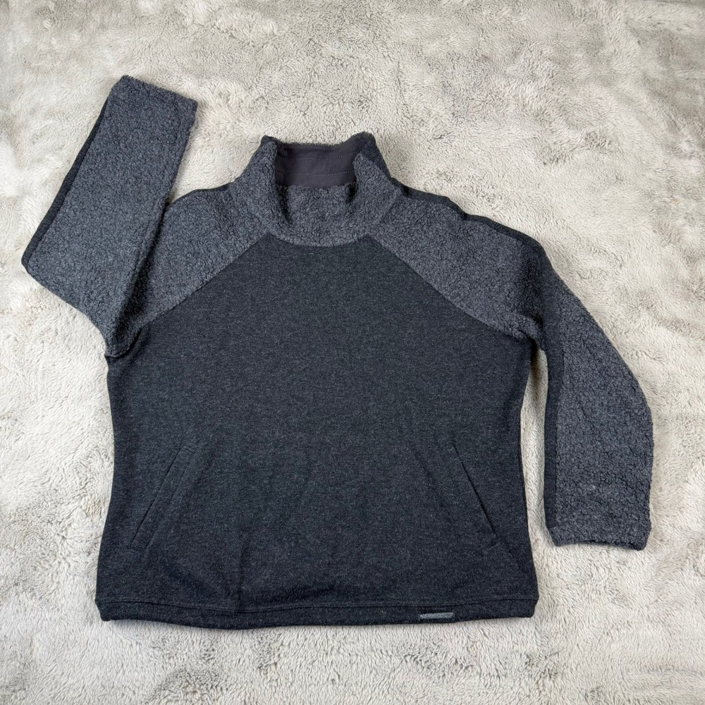 Prana Long Sleeve Lockwood Sweater Women's Charcoal Heather Wool‎ Blend Size XL